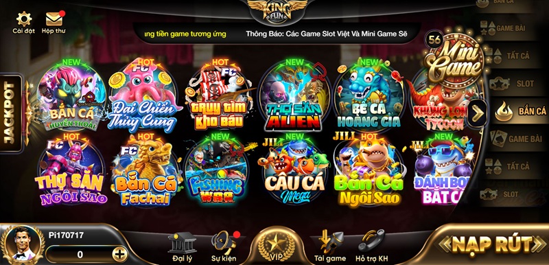 Chơi game bắn cá Kingfun