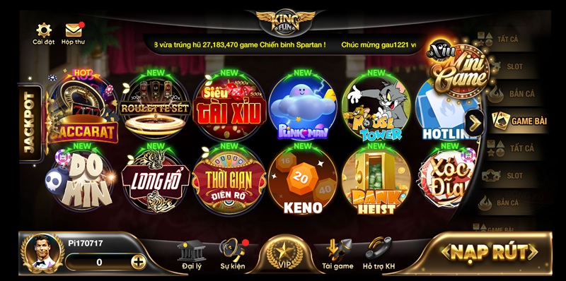 Kingfun kho game đồ sộ