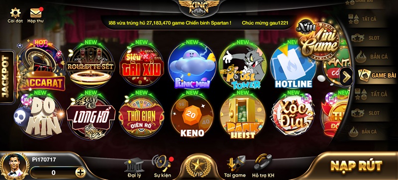 Những game bài Kingfun hot nhất
